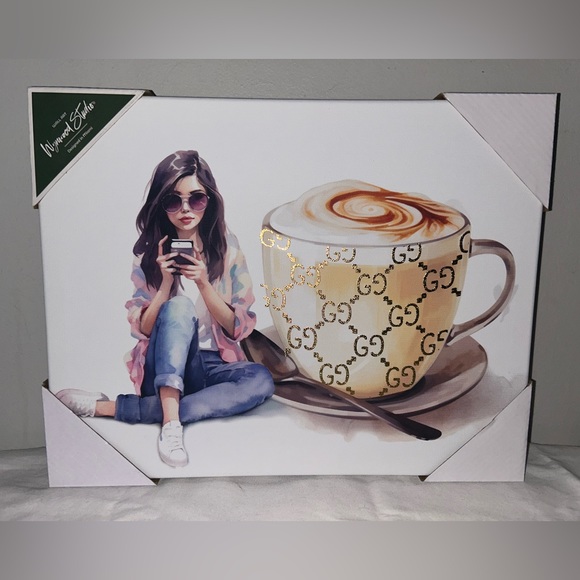NEW! Wynwood Studio Gucci Morning Latte Canvas Wall Art 10" x 14" - Picture 1 of 3